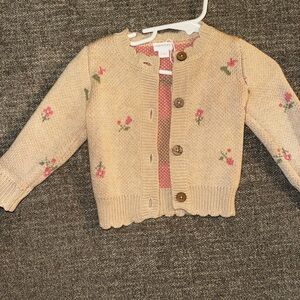 Jamie Kay Beige Floral Knit Cardigan